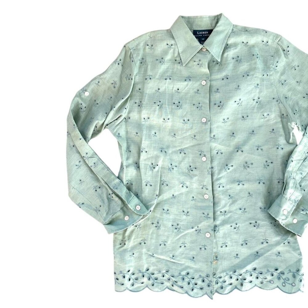 Ralph Lauren Light Green Button Down Shirt - Picture 5 of 6